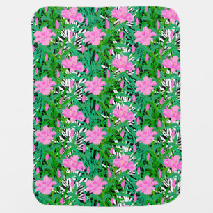 Tropical Pattern With Jungle Flowers Receiving Blanket