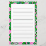Tropical Pattern With Jungle Flowers Stationery