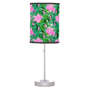 Tropical Pattern With Jungle Flowers Table Lamp