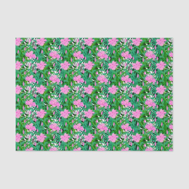 Tropical Pattern With Jungle Flowers Tissue Paper (Front)