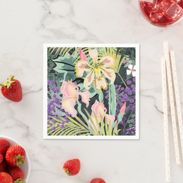 Tropical pattern with orchids. napkins (Insitu)