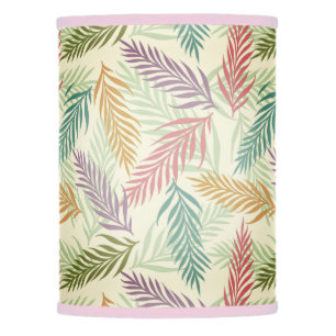 Tropical pattern with palm leaf lamp shade