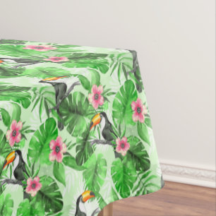 Tropical pattern with toucan tablecloth