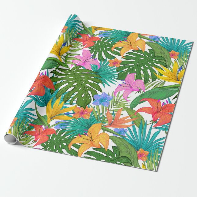 Tropical pattern wrapping paper (Unrolled)