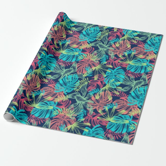 Tropical pattern wrapping paper (Unrolled)
