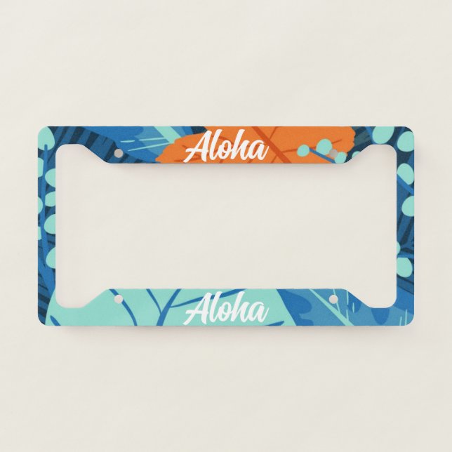 Tropical Patterns Plant Art Plant Life Art Leaves License Plate Frame (Front)