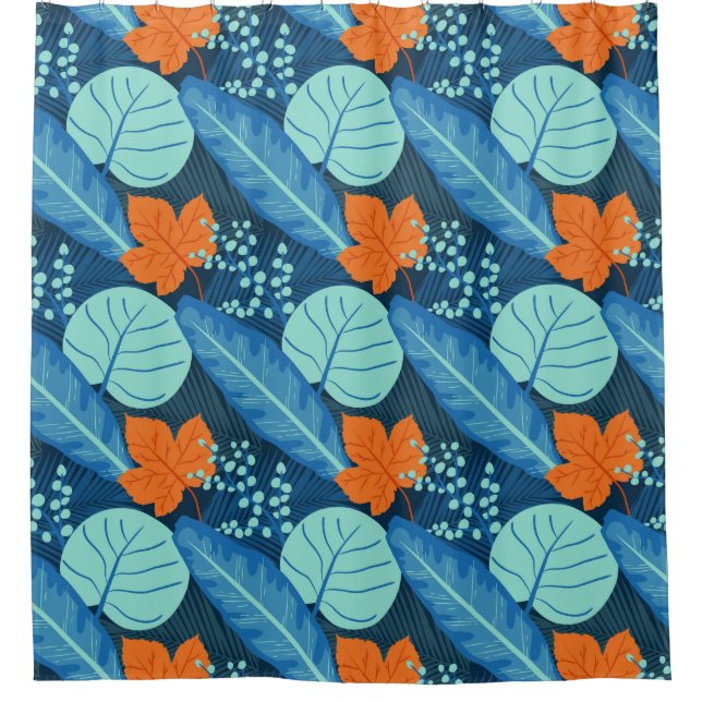 Tropical Patterns Plant Art Plant Life Art Leaves  Shower Curtain (Front)