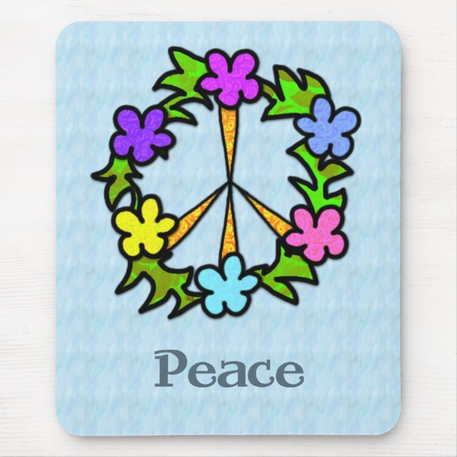 Tropical Peace Sign Mouse Pad (Front)