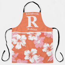 Tropical peach hibiscus personalized