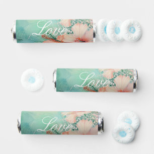 Tropical Peach White Hibiscus Floral Love Wedding Breath Savers® Mints