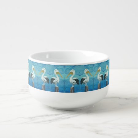 Tropical Pelican Jumbo Bowl – Blue White By Yotigo