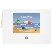 Tropical Penguins Couple Hula Pirate Island Beach (Back Horizontal)