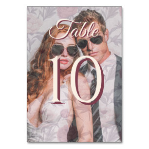 Tropical Peonies Petal Fall Wedding Table Number