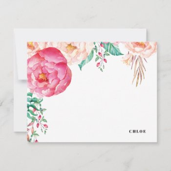 Tropical Peony Garden | Personalized Stationery Note Card by blush_printables at Zazzle