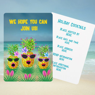 Tropical Personalized Singing Lady Pineapples Invitation