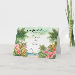 Tropical Personalized Wedding Greeting Card
