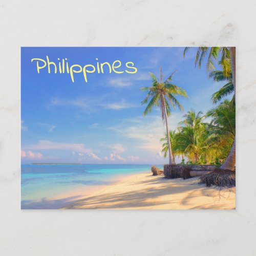 Tropical Philippines Island Beach Palm Paradise Postcard