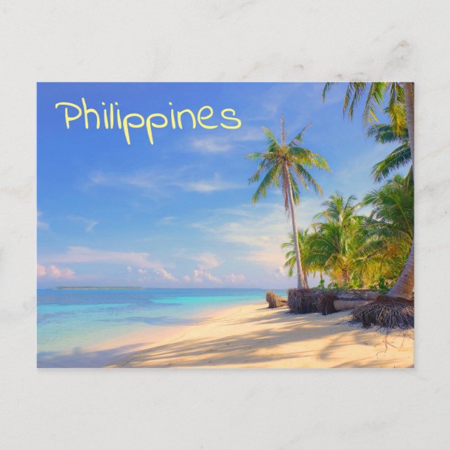Tropical Philippines Island Beach Palm Paradise Postcard (Front)