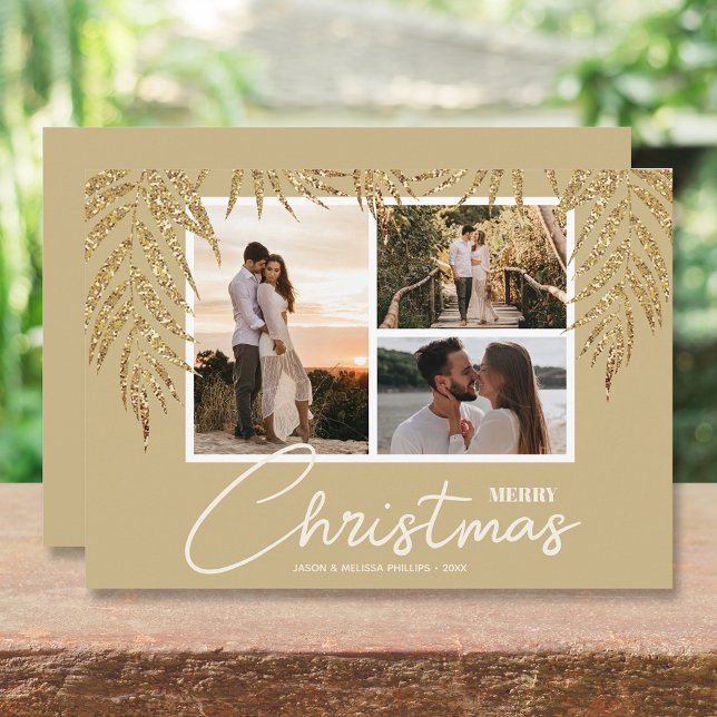 Tropical Photo Collage Christmas Holiday Card (Creator Uploaded)