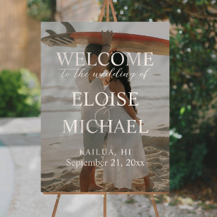 Tropical Photo Island Beach Wedding Welcome Foam Board