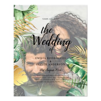 Tropical PHOTO OVERLAY All-in-1 QR Code Wedding Flyer