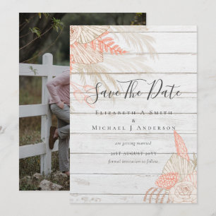 Tropical Photo Save Dates PAMPAS GRASS Terracotta