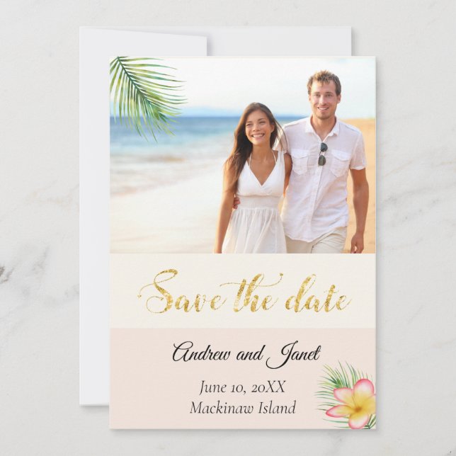 Tropical Photo Save the Date (Front)