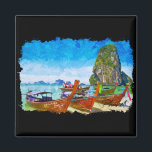 Tropical Phuket Thailand Beach View Magnet<br><div class="desc">Beautiful Phuket Thailand artwork showing the tropical unique landscape of the biggest thai island. It works great as a souvenir or gift idea.</div>