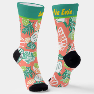 Tropical Pickleball Paradise Custom Socks