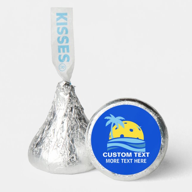 Tropical Pickleball Sun Party Treats Custom Text Hershey®'s Kisses® (Front)