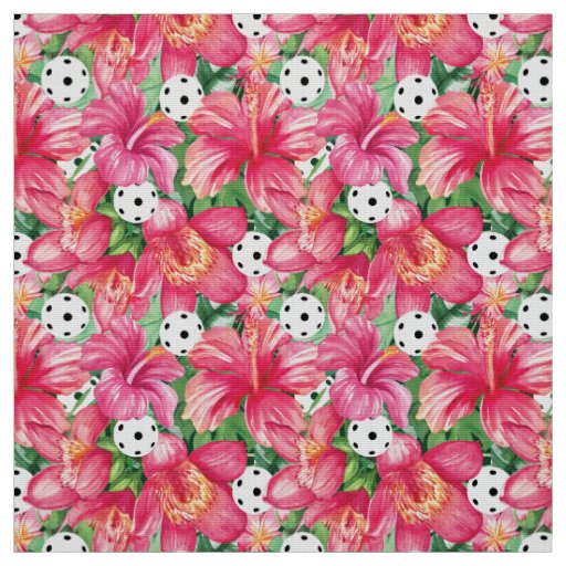 🌺Tropical pickleball with hibiscus Fabric