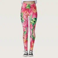 Cool Pickleball Leggings Yellow Ball Custom Text