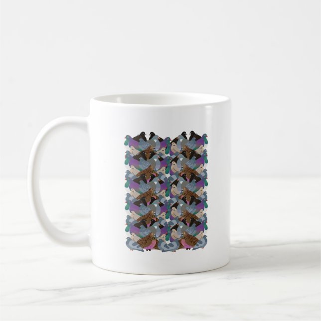 Tropical Pigeon Pattern Coffee Mug (Left)