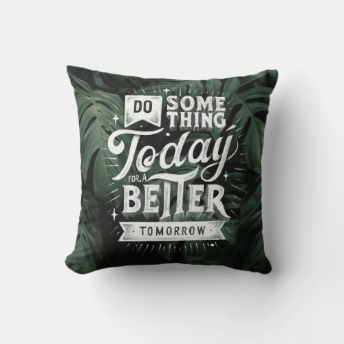 Tropical Pillow Positive Manifest Quote With Words