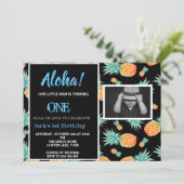 Tropical Pineapple 1st First Boy Birthday Photo Invitation (Standing Front)