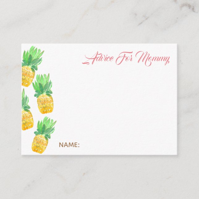 Tropical pineapple advice for mommy card baby (Front)