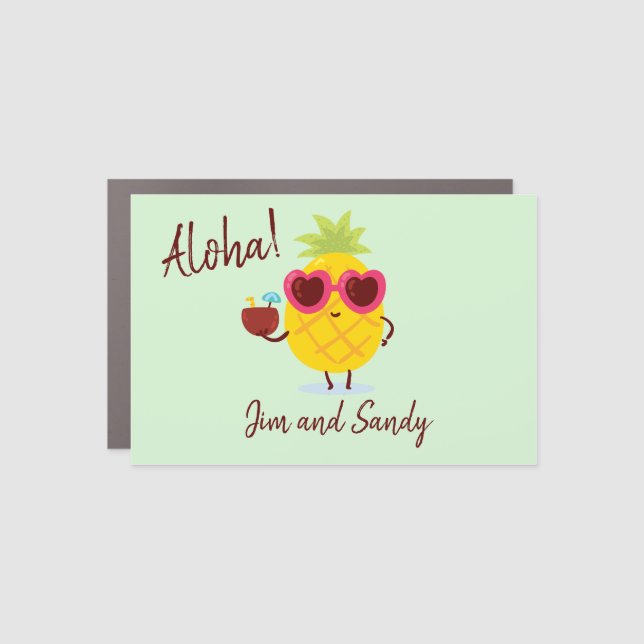 Tropical Pineapple Aloha Ship Door Magnet (Front)