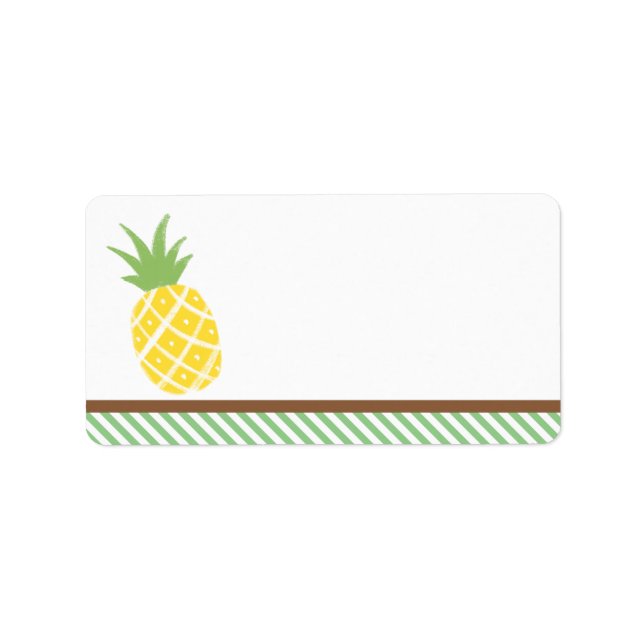 Tropical Pineapple Ananas Birthday Party Label (Front)