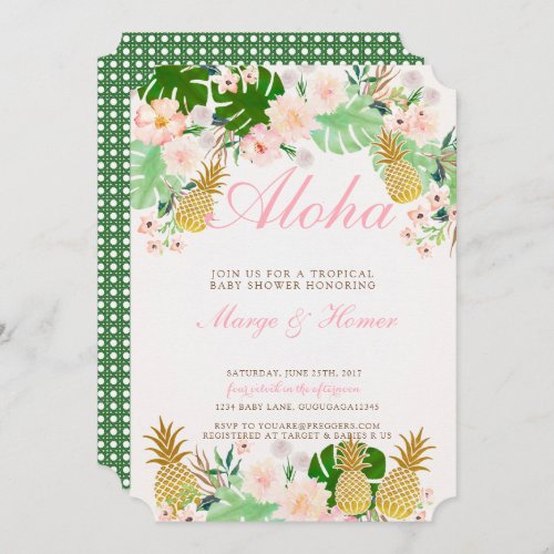 Tropical Pineapple Baby Shower Invitation