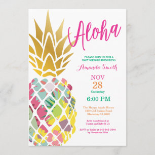 Tropical Pineapple Baby Shower Invitation