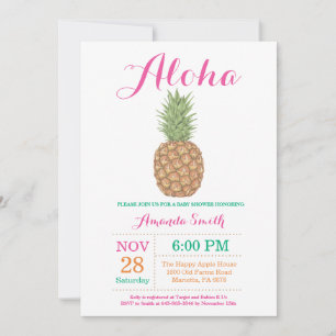 Tropical Pineapple Baby Shower Invitation