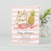 Tropical Pineapple Baby Shower Invitation (Standing Front)