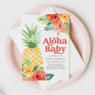 Tropical Pineapple Baby Shower Invitation