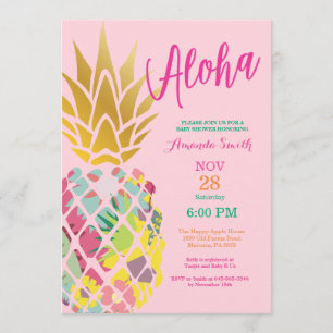 Tropical Pineapple Baby Shower Invitation
