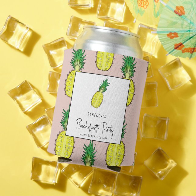 Tropical Pineapple Bachelorette Weekend Party Can Cooler (In Situ Summer)