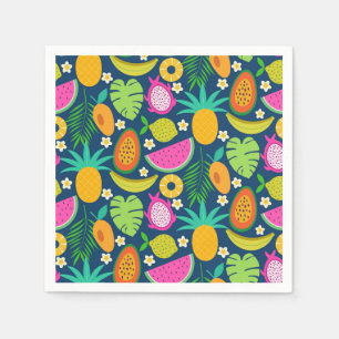 Tropical Pineapple Banana watermelon Fruits  Napkins