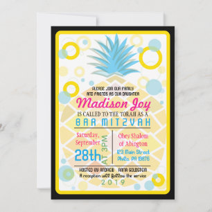 TROPICAL PINEAPPLE Bat Mitzvah Invitation
