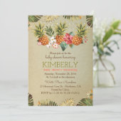 tropical pineapple beach lights baby shower invitation (Standing Front)