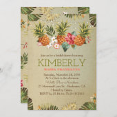 tropical pineapple beach lights bridal shower invitation (Front/Back)