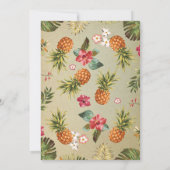 tropical pineapple beach lights bridal shower invitation (Back)